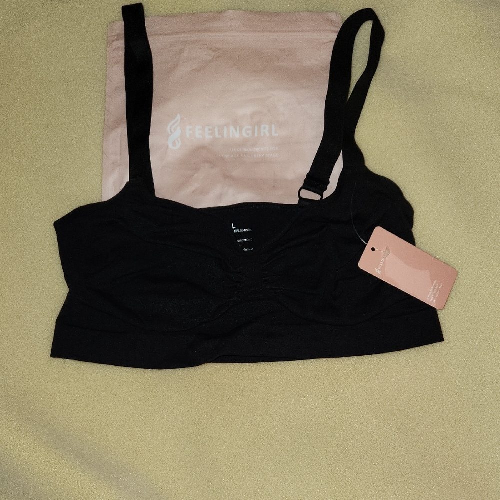 Feelingirl Black Comfort Bra